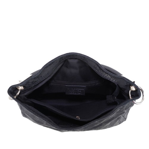 Geanta piele neagra cu imprimeu GF072