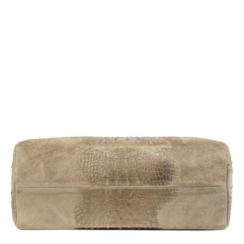 Geanta piele taupe/ negru GF080