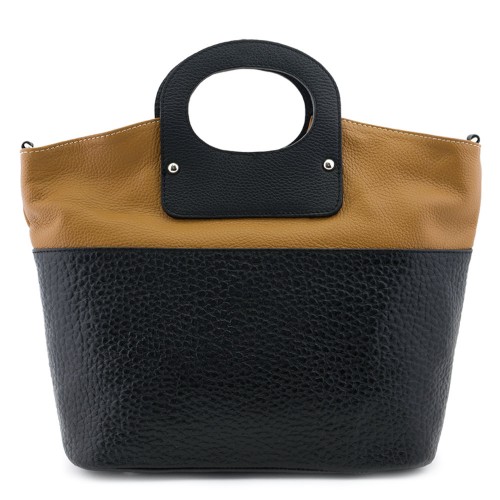 Geanta piele negru/ maro GF083