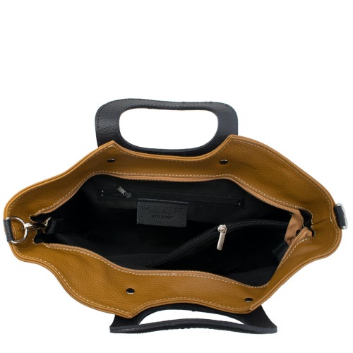 Geanta piele negru/ maro GF083