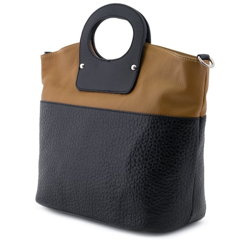 Geanta piele negru/ maro GF083
