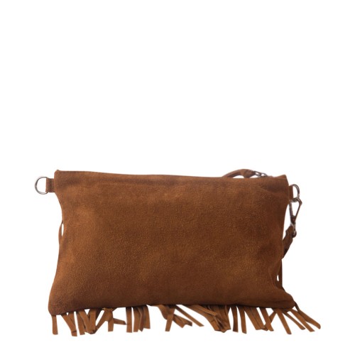 Plic piele maro cu franjuri GF096