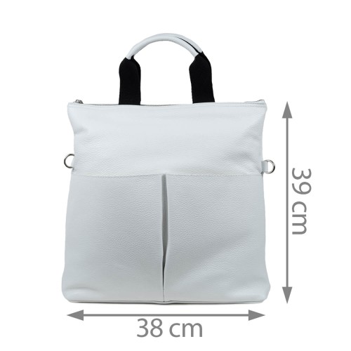 Geanta piele alba GF1627