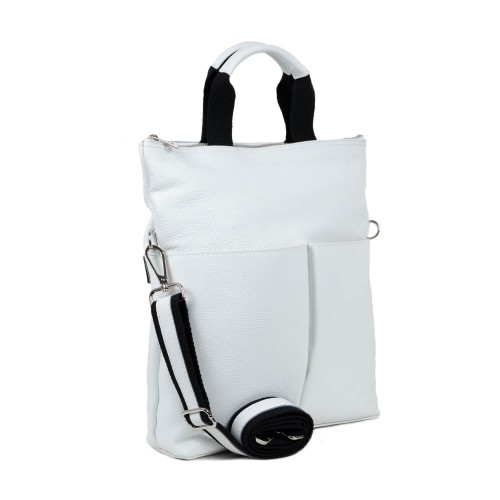 Geanta piele alba GF1627
