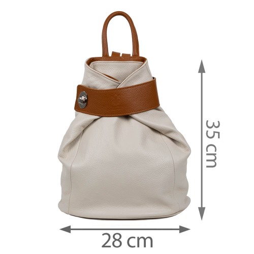 Rucsac piele bej/maro GF1639