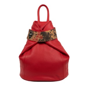 Rucsac piele rosie imprimeu paisley GF1654