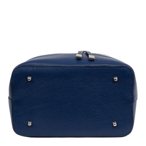 Geanta piele bleumarin imprimeu floral GF1677