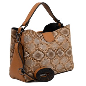 Gentuta imprimeu sarpe piele maro GF1734