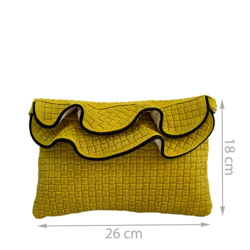 Plic piele galben cu volane GF178