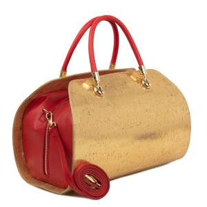 Geanta piele rosie/auriu GF1816