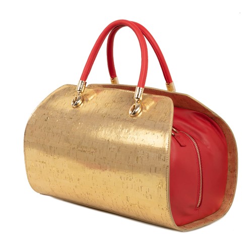 Geanta piele rosie/auriu GF1816