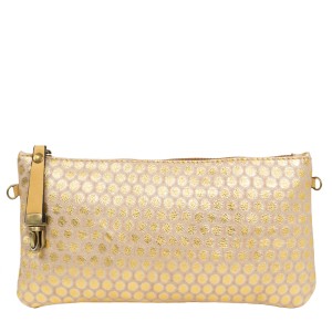 Plic dama piele crem/auriu GF1849