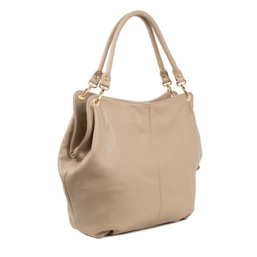 Geanta dama piele taupe deschis GF1852