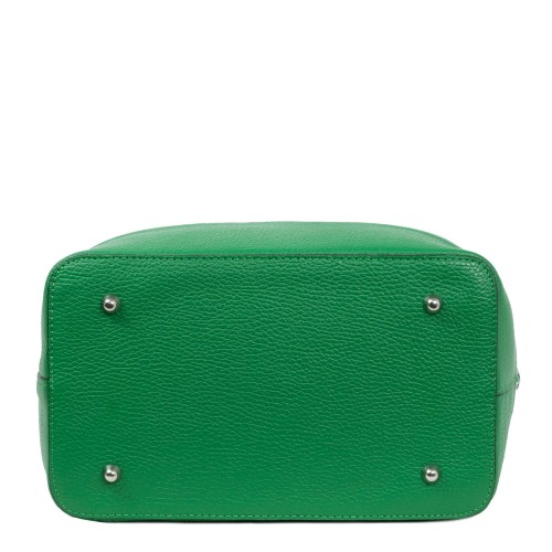 Geanta piele verde imprimeu floral GF1916