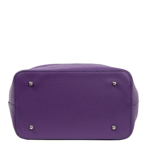 Geanta piele mov/imprimeu floral GF1919