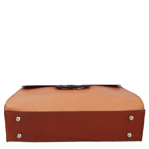 Geanta piele albastru / frez  GF196