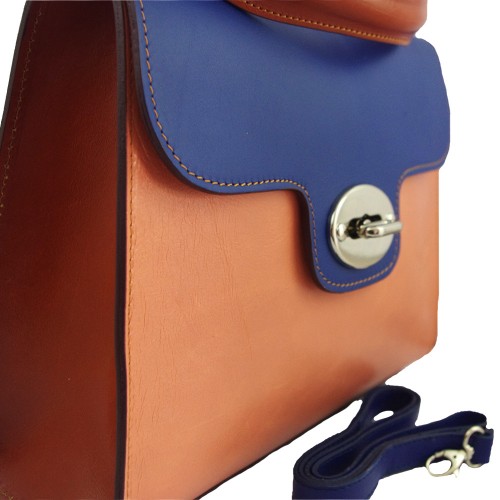 Geanta piele albastru / frez  GF196