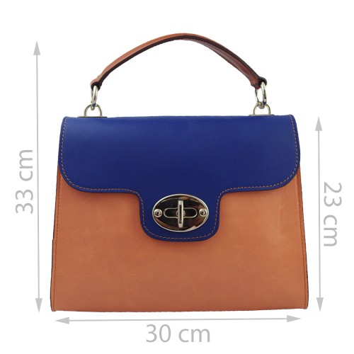 Geanta piele albastru / frez  GF196