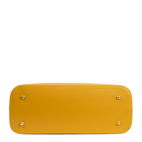 Geanta piele galben mustar multicolor GF1964