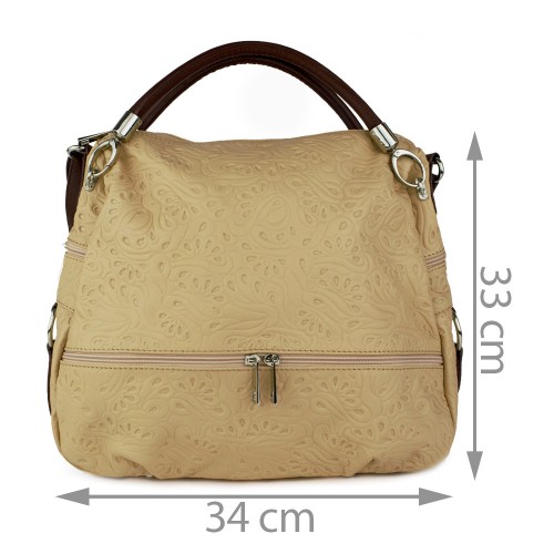 Geanta piele crem GF198
