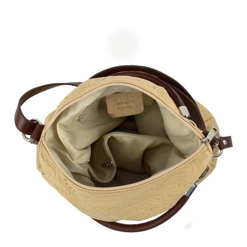 Geanta piele crem GF198