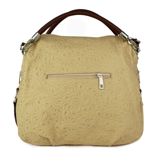 Geanta piele crem GF198