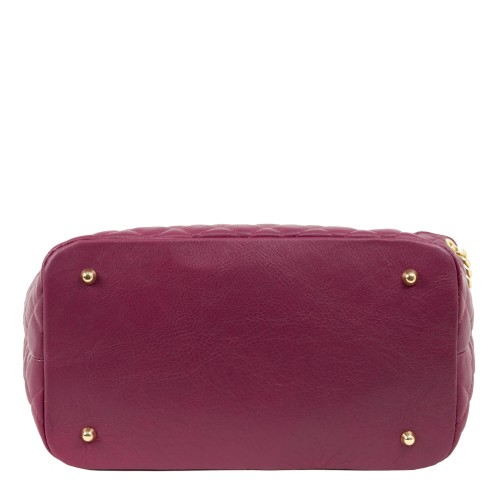 Geanta piele violet matlasata GF1987