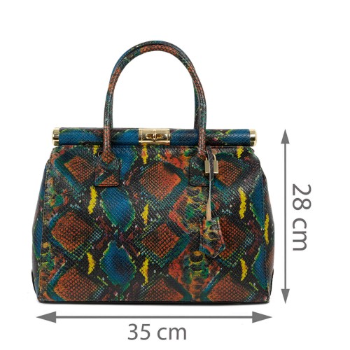 Geanta multicolora imprimeu sarpe GF1990