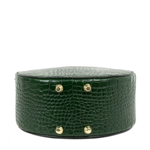 Gentuta piele verde inchis cu imprimeu GF2044