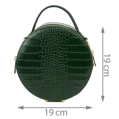 Gentuta piele verde inchis cu imprimeu GF2044