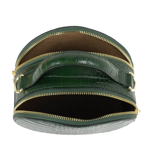 Gentuta piele verde inchis cu imprimeu GF2044