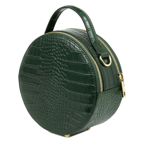 Gentuta piele verde inchis cu imprimeu GF2044