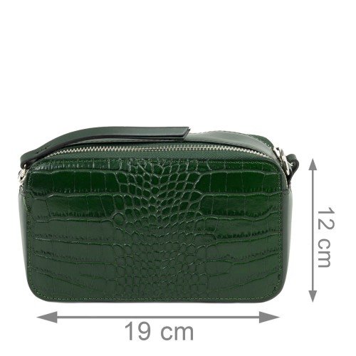 Gentuta piele verde inchis cu imprimeu GF2046
