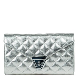 Plic piele matlasat silver GF2052