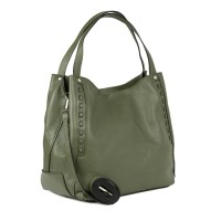 Geanta piele naturala verde kaki GF2058