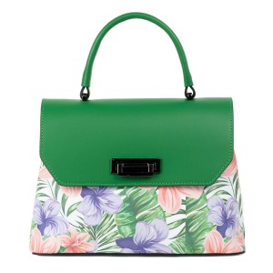 Geanta piele verde flori mari GF2087