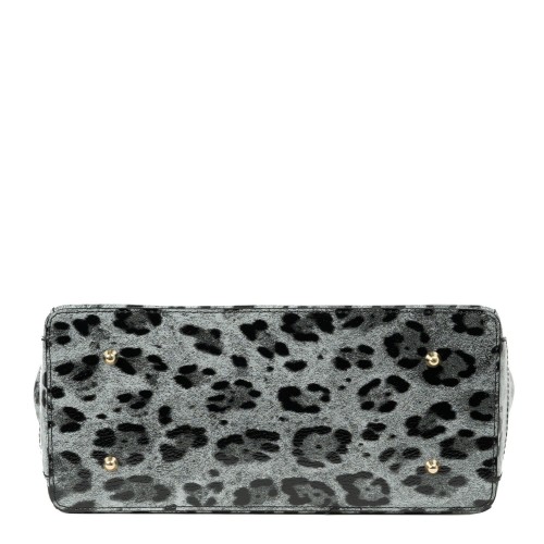 Geanta piele animal print gri negru GF2126