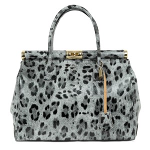 Geanta piele animal print gri negru GF2126