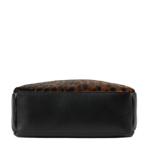 Gentuta piele neagra par imprimat maro GF2162