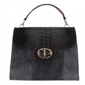 Geanta piele negru/ gri GF217