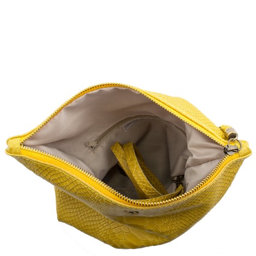 Plic piele galben cu ciucuri Model GF225