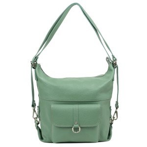 Geanta piele verde fistic tip rucsac GF2353