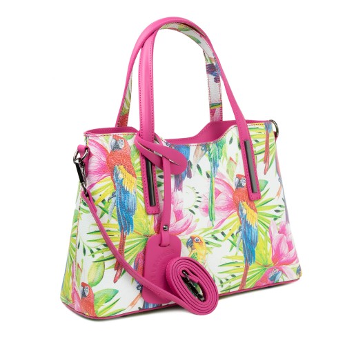 Geanta dama piele roz multicolor GF2372