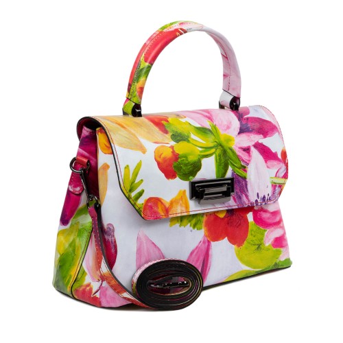 Geanta dama piele imprimeu floral GF2414