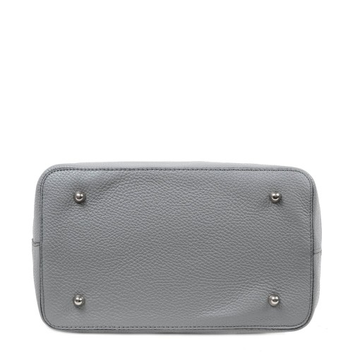 Geanta piele gri imprimeu floral GF2416