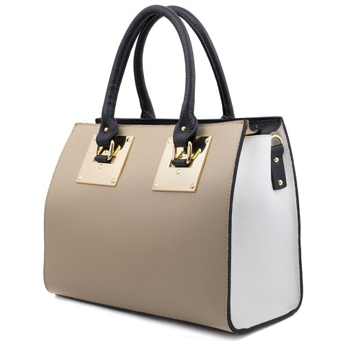 Geanta piele crem GF245