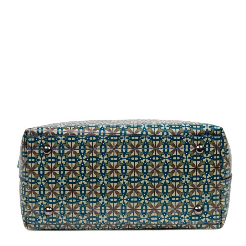 Geanta piele bleumarin cu imprimeu GF2507