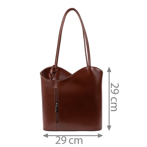Geanta piele maro cognac GF253