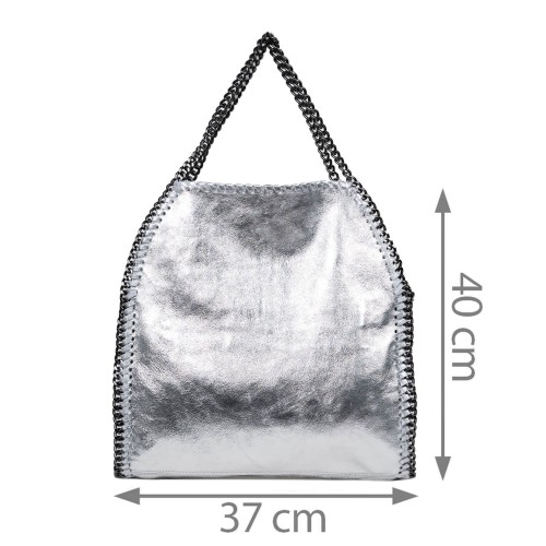 Geanta dama piele argintie GF2532