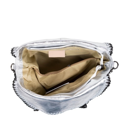 Geanta dama piele argintie GF2532